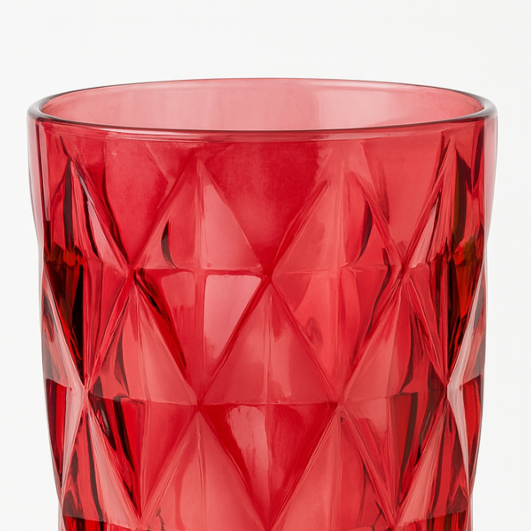 Copo De Vidro Diamond Colorido 320Ml Chazak
