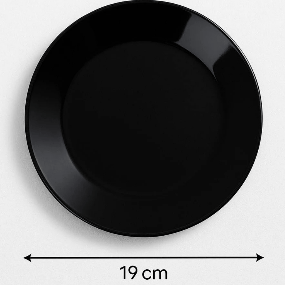 Prato Sobremesa 19Cm Opaline Preto Yins