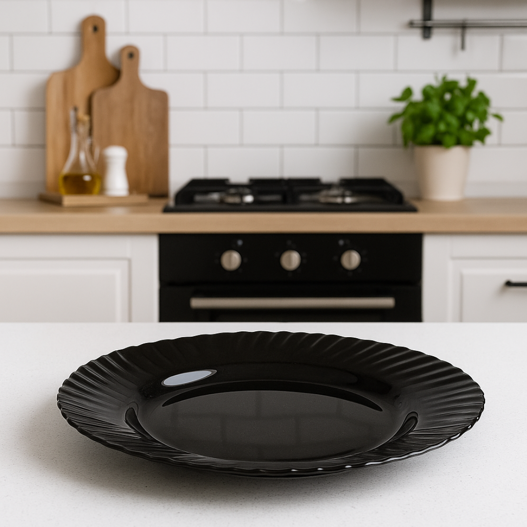 Prato Raso 26,7Cm Petals Black Opaline Yins