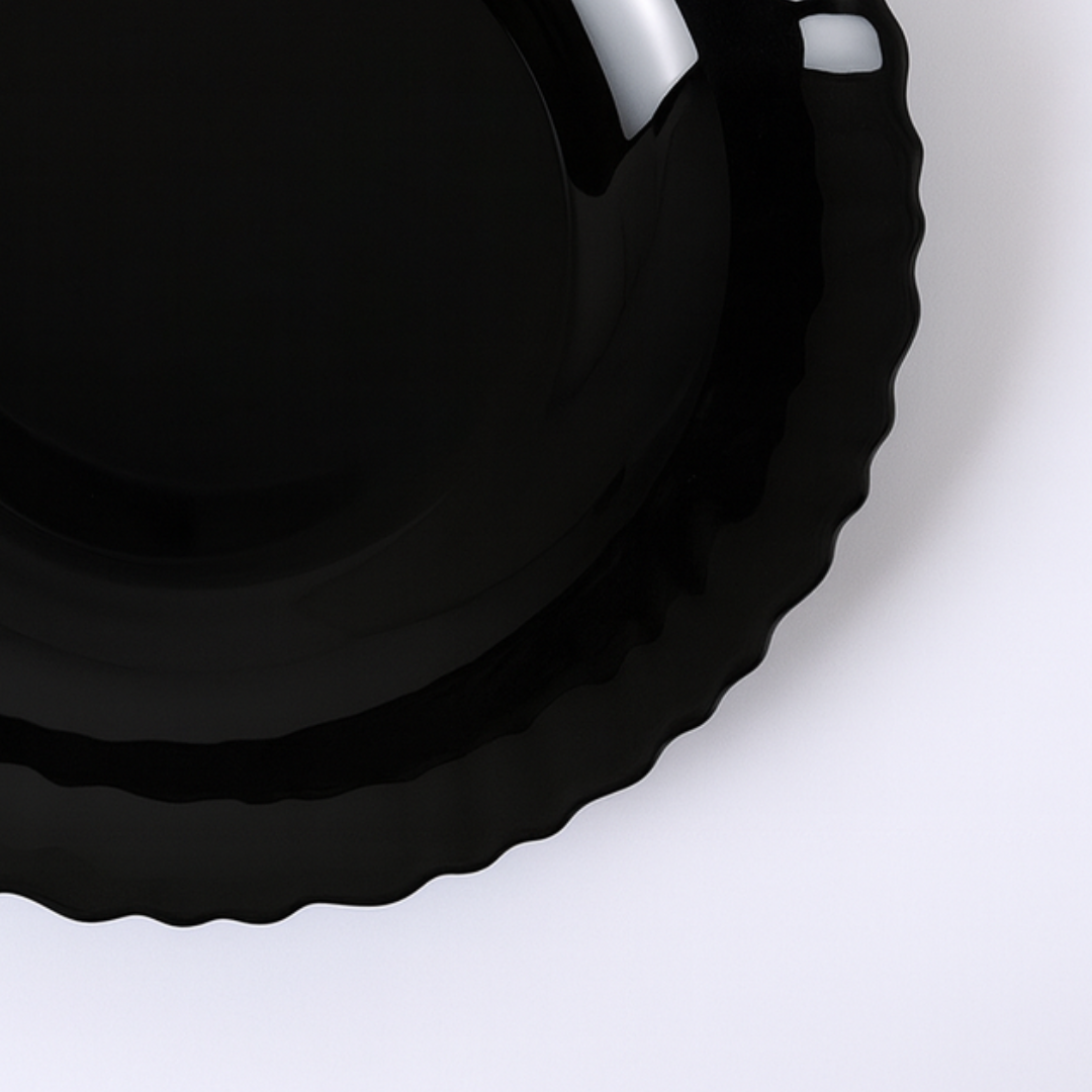 Prato Fundo 21,5Cm Petals Opaline Preto Yins
