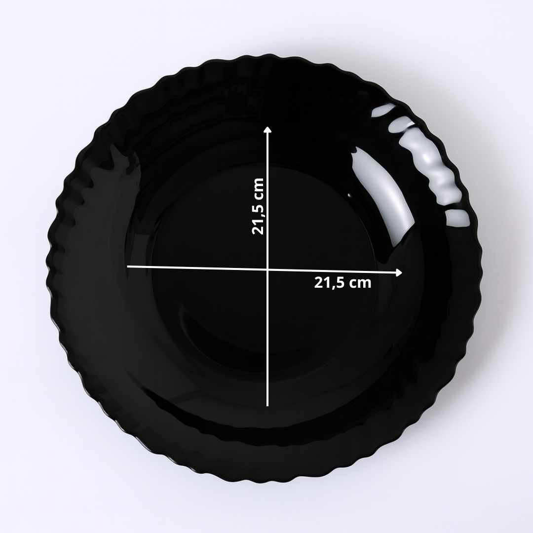 Prato Fundo 21,5Cm Petals Opaline Preto Yins