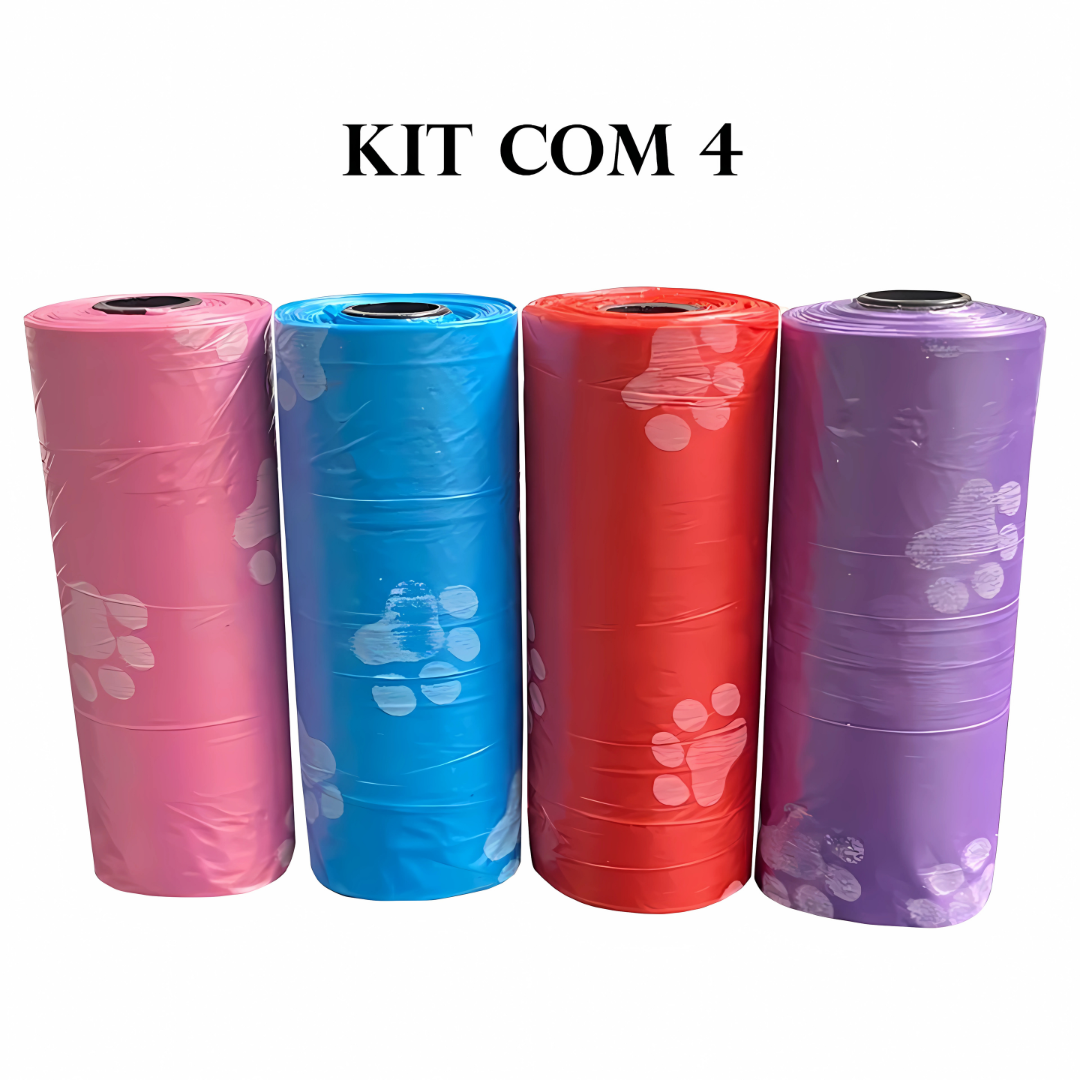 Kit 4 Rolos Sacos De Lixo Para Pet