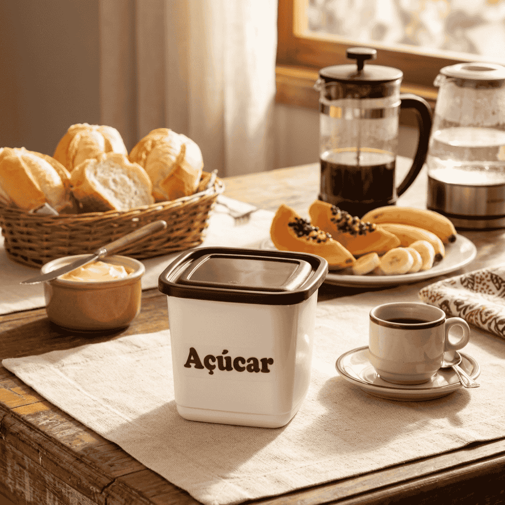 Pote Mantimento Quadrado Açúcar 1100ml Ercaplast