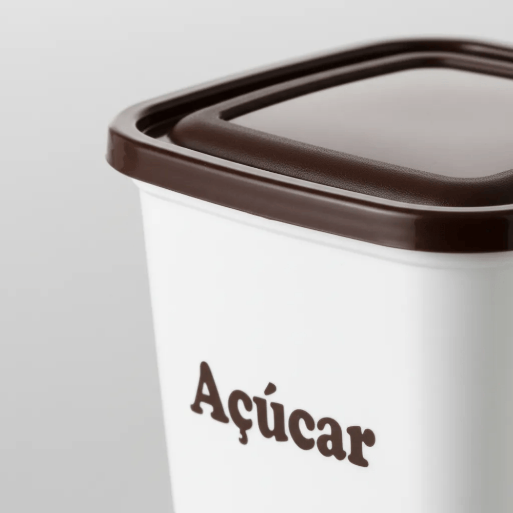 Pote Mantimento Quadrado Açúcar 1100ml Ercaplast
