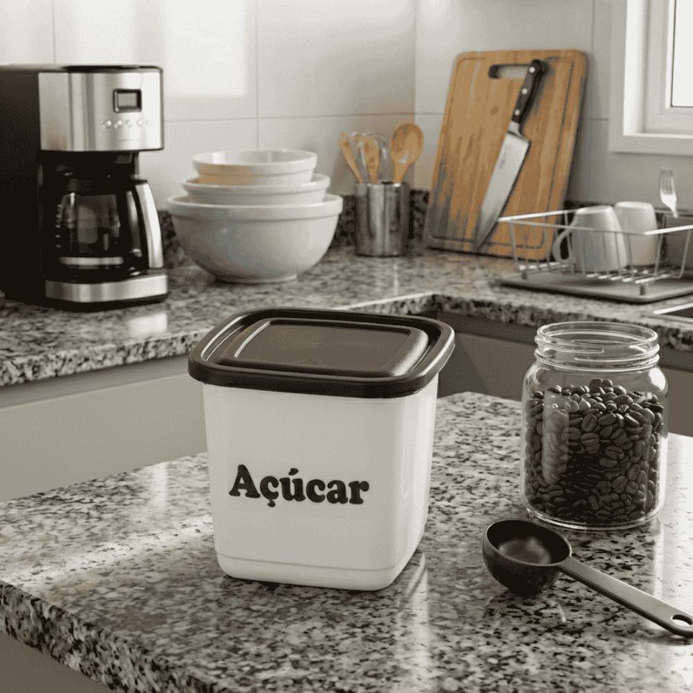 Pote Mantimento Quadrado Açúcar 1100ml Ercaplast