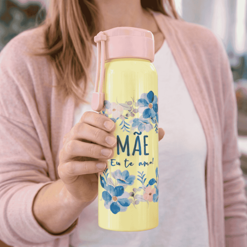 Garrafa de Alumínio 600ml Mãe Interponte
