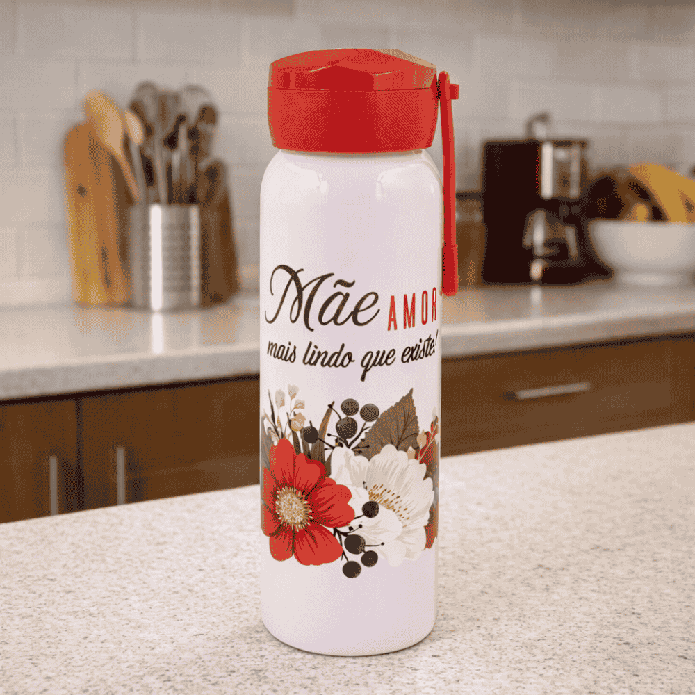 Garrafa de Alumínio 600ml Mãe Interponte