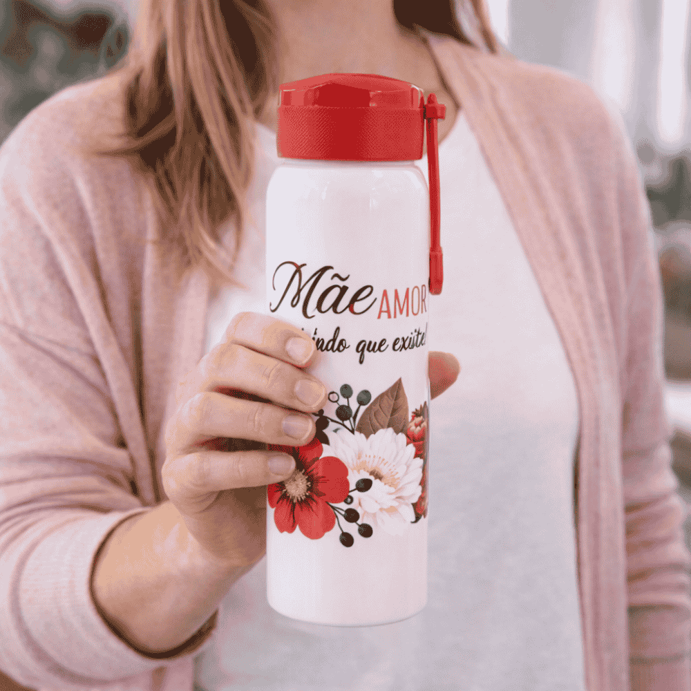 Garrafa de Alumínio 600ml Mãe Interponte