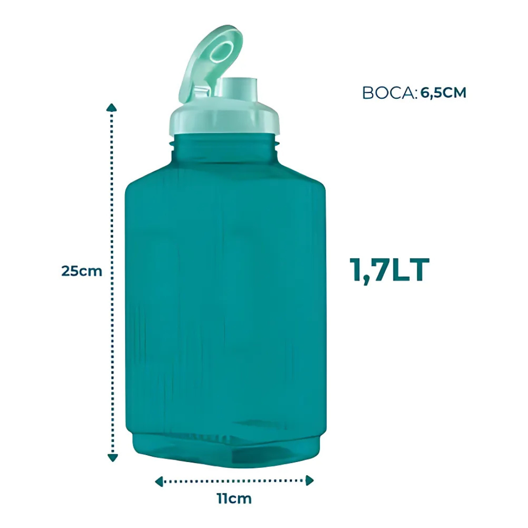 Garrafa Para Água Verde 1,7L Bandeirantes