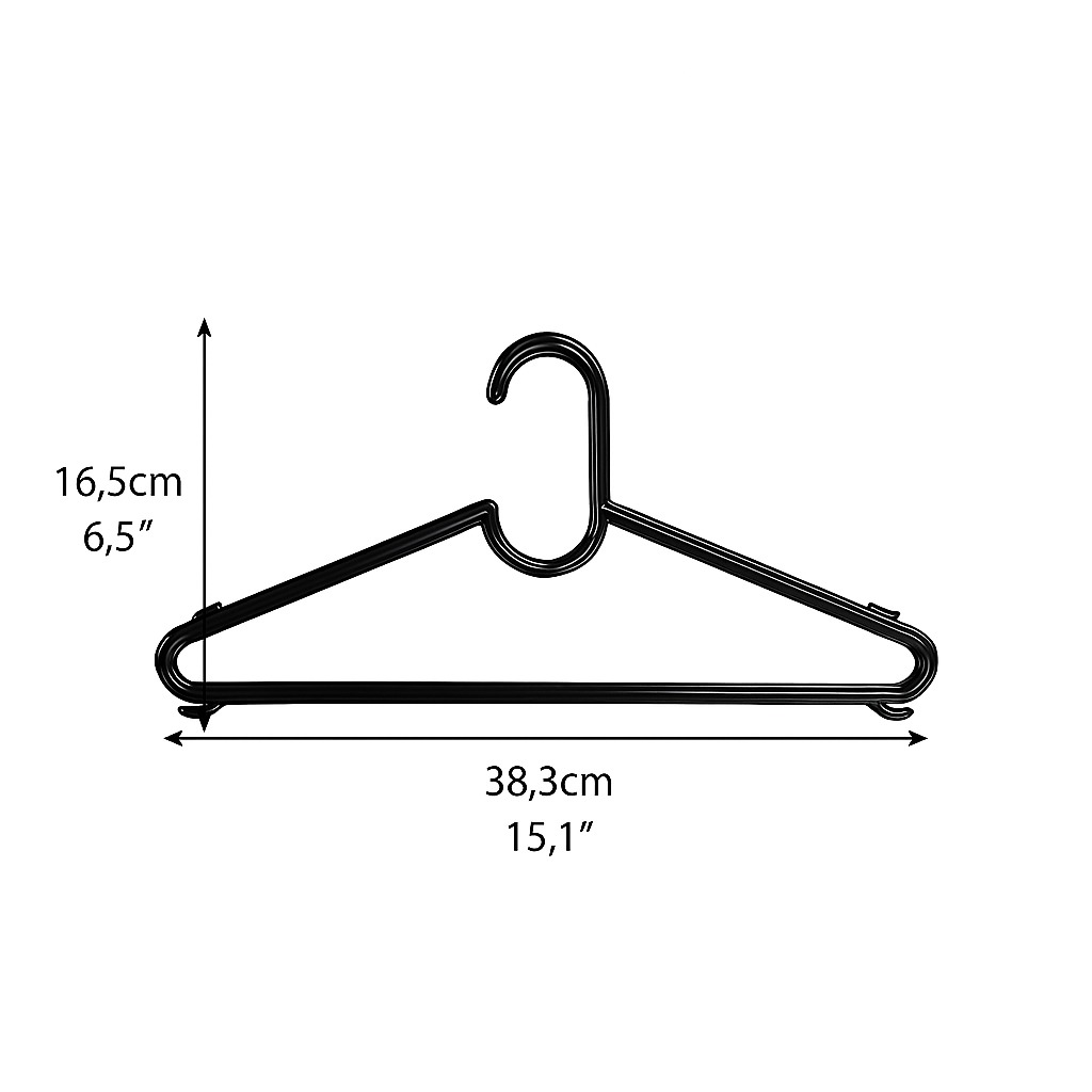 Cabide Black C/3 Pecas Injeplastec