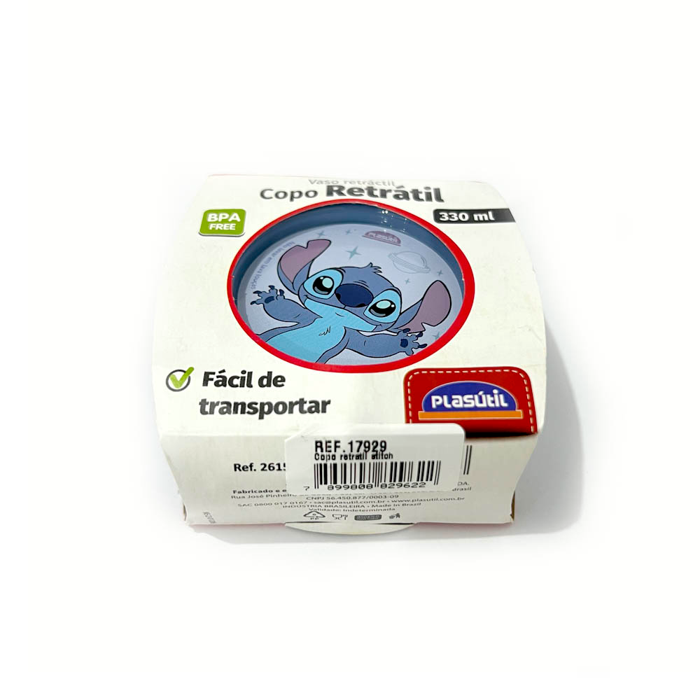 Copo Retratil Stitch 330Ml Plasutil