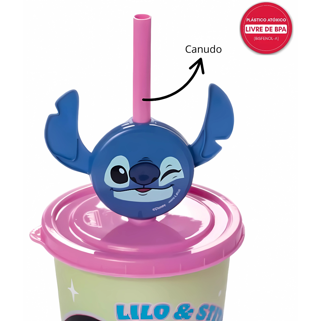 Copo Refri Com Pin Lilo & Stitch 500Ml Plasutil