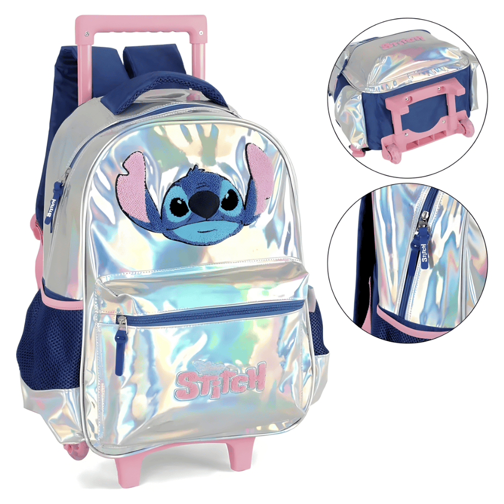Mochila Carrinho Prata Stitch