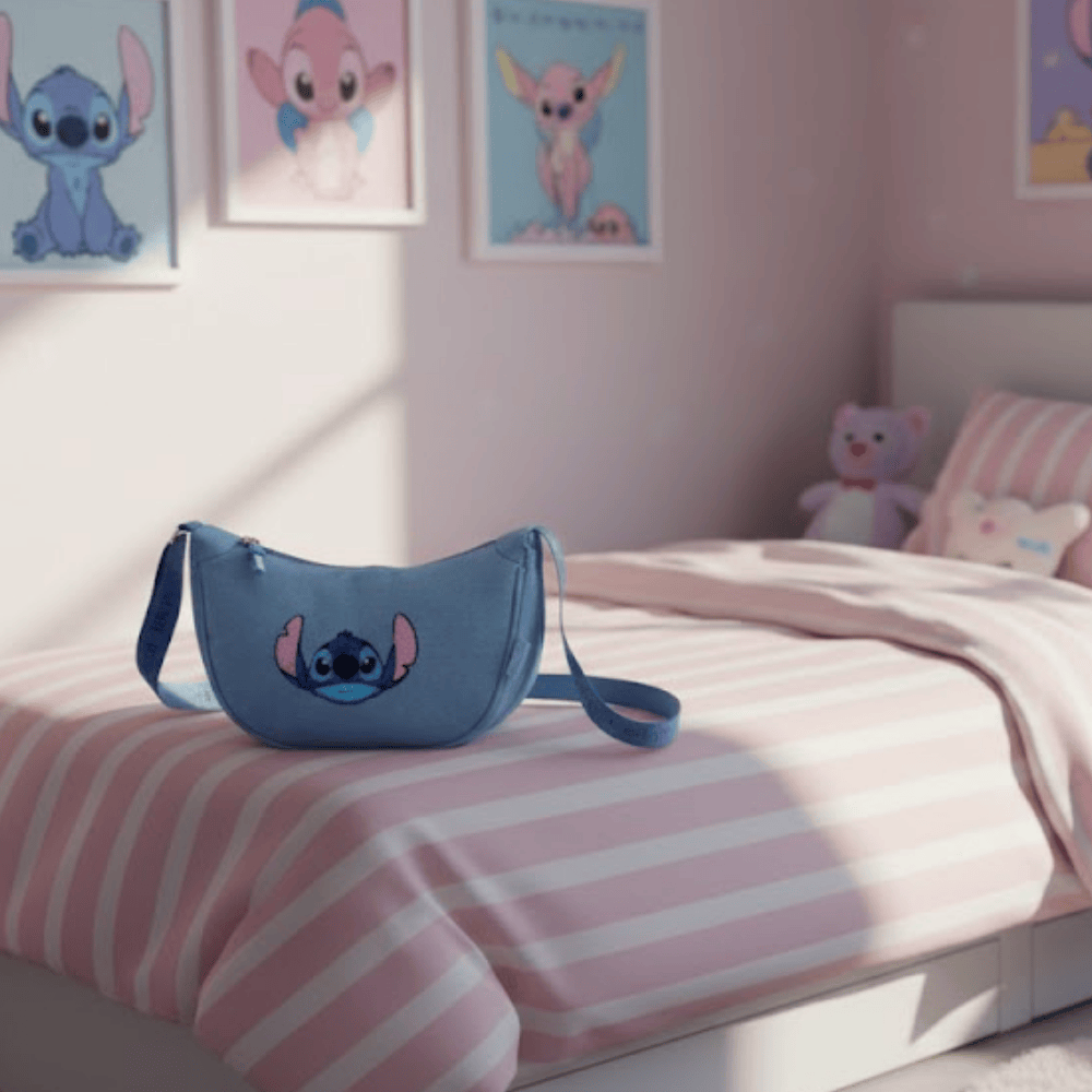Bolsa Sintética Stitch Azul