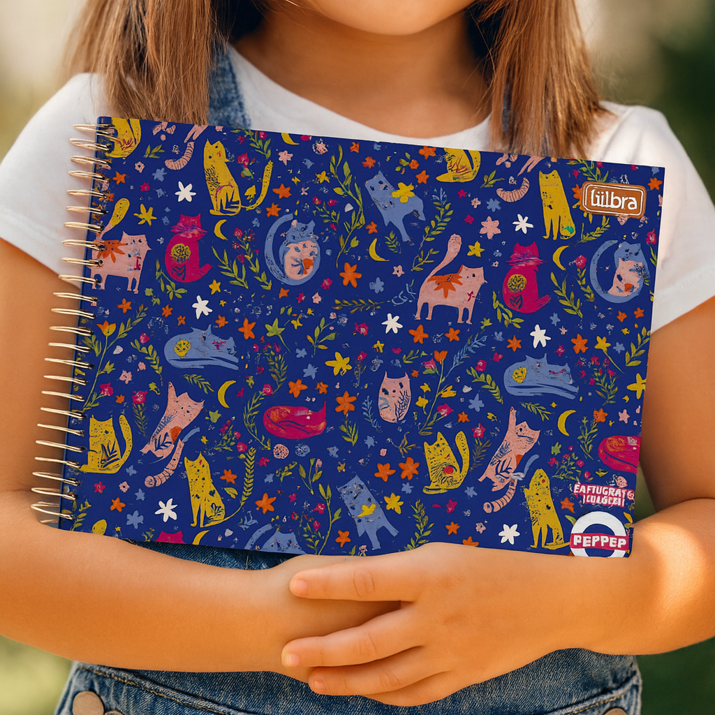Caderno Espiral Capa Dura Desenho Feminino 80 Folhas Tilibra