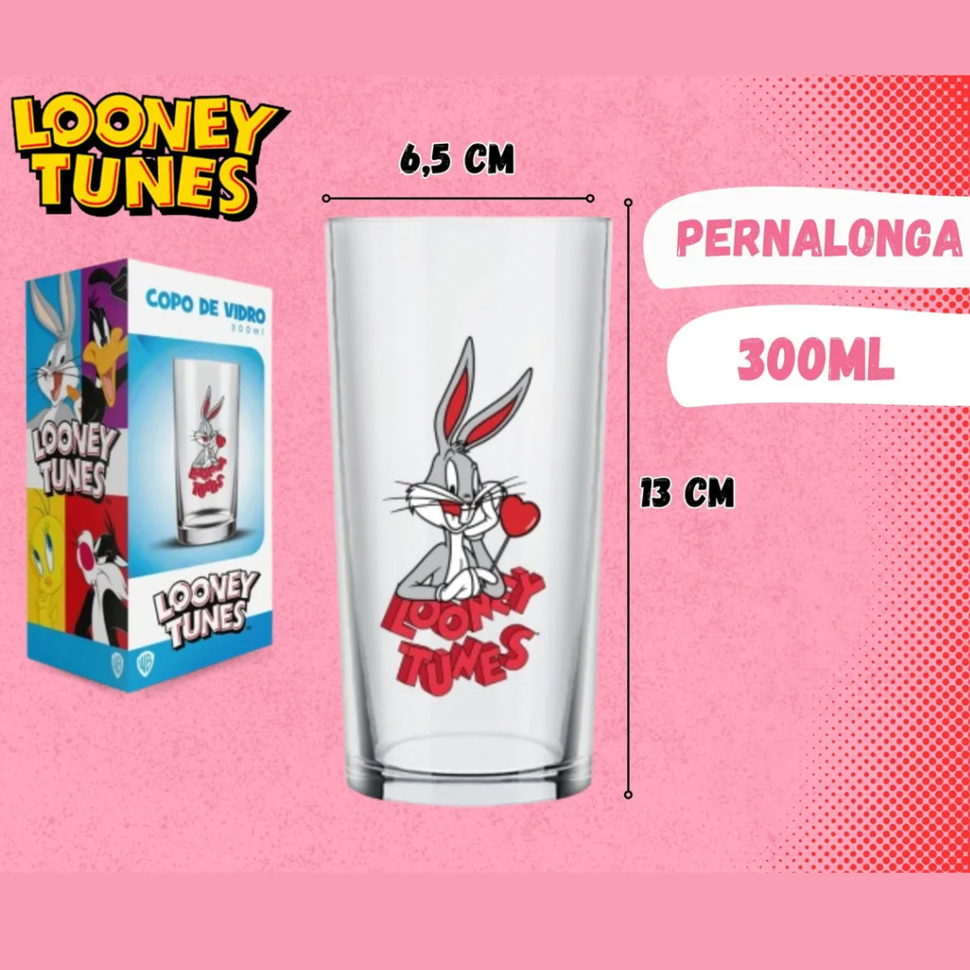 Copo Cylinder Manchester Pernalonga Love Looney Tunes 300 Ml