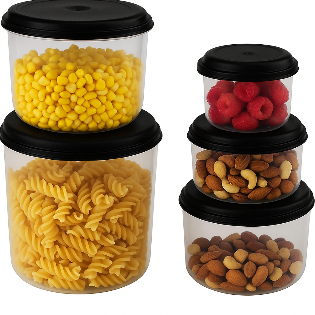 Conjunto Mantimento 5 Potes Redondos Giplast