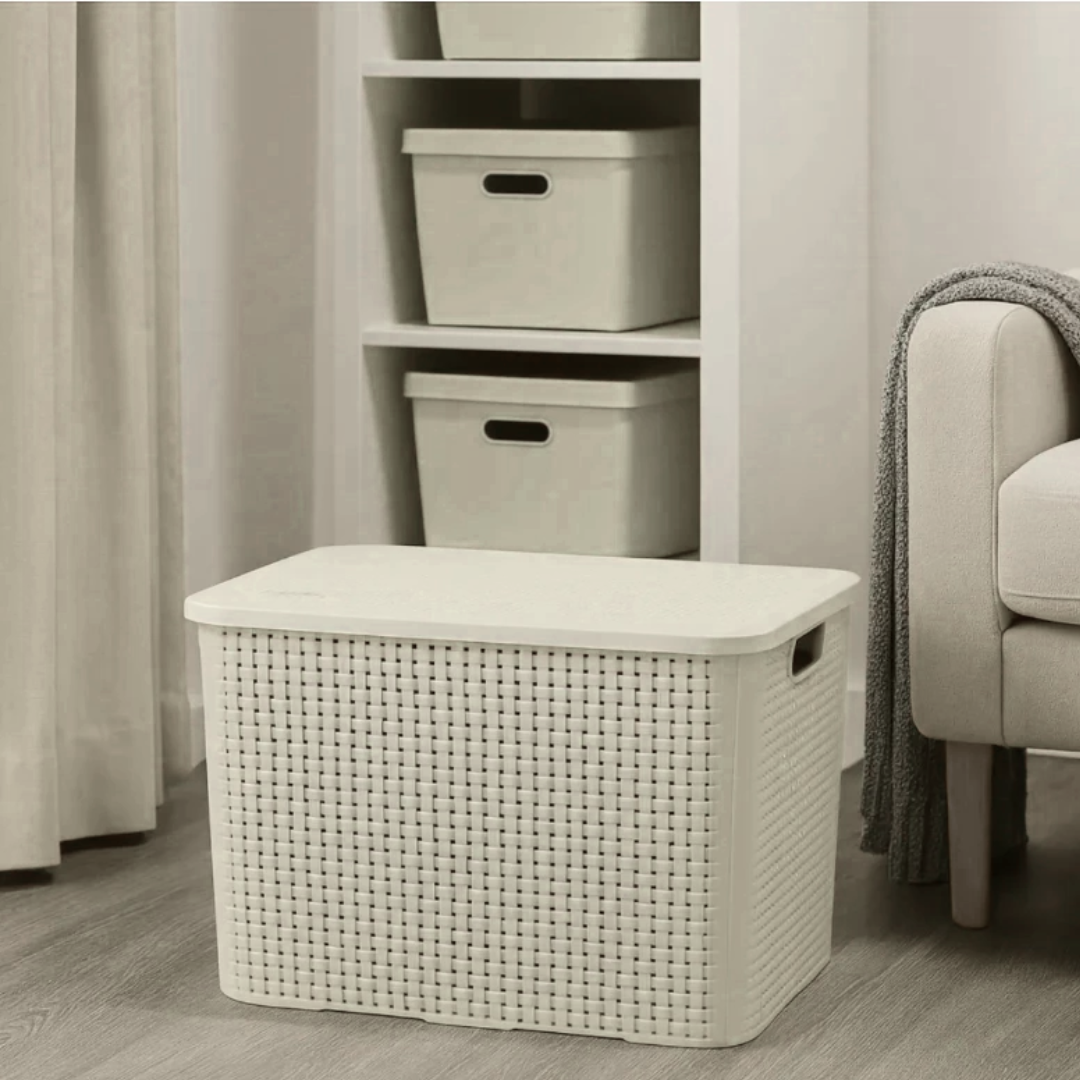 Organizador Ratan Retangular 26Lts Branco Pratic 789
