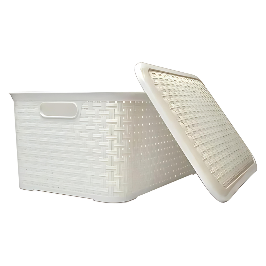 Organizador Ratan Retangular 26Lts Branco Pratic 789