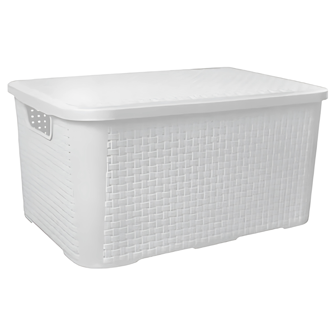 Organizador Ratan Retangular 26Lts Branco Pratic 789