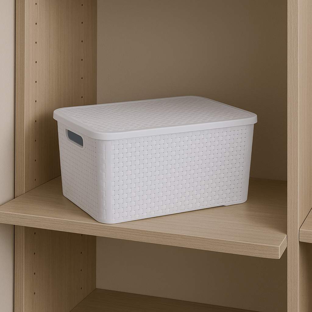 Organizador Ratan Retangular 14Lts Branco Pratic