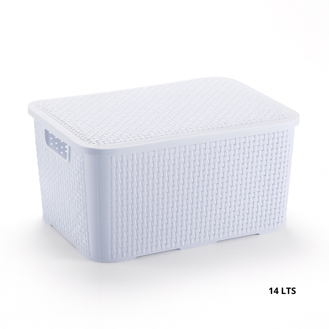 Organizador Ratan Retangular 14Lts Branco Pratic