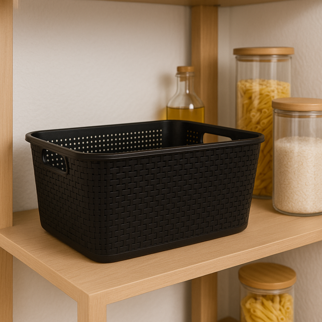 Organizador Ratan Retangular 14L Preto Pratic