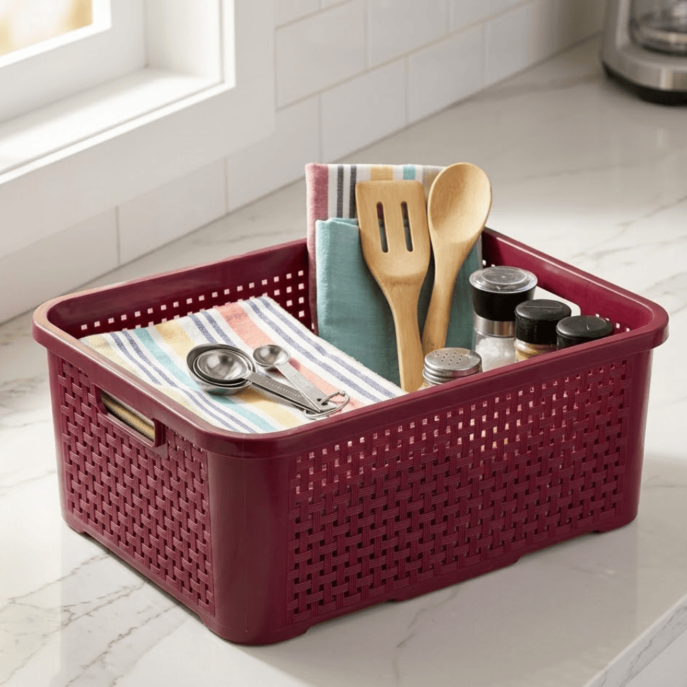 Organizador Retangular Ratan 10L Vermelho Pratic