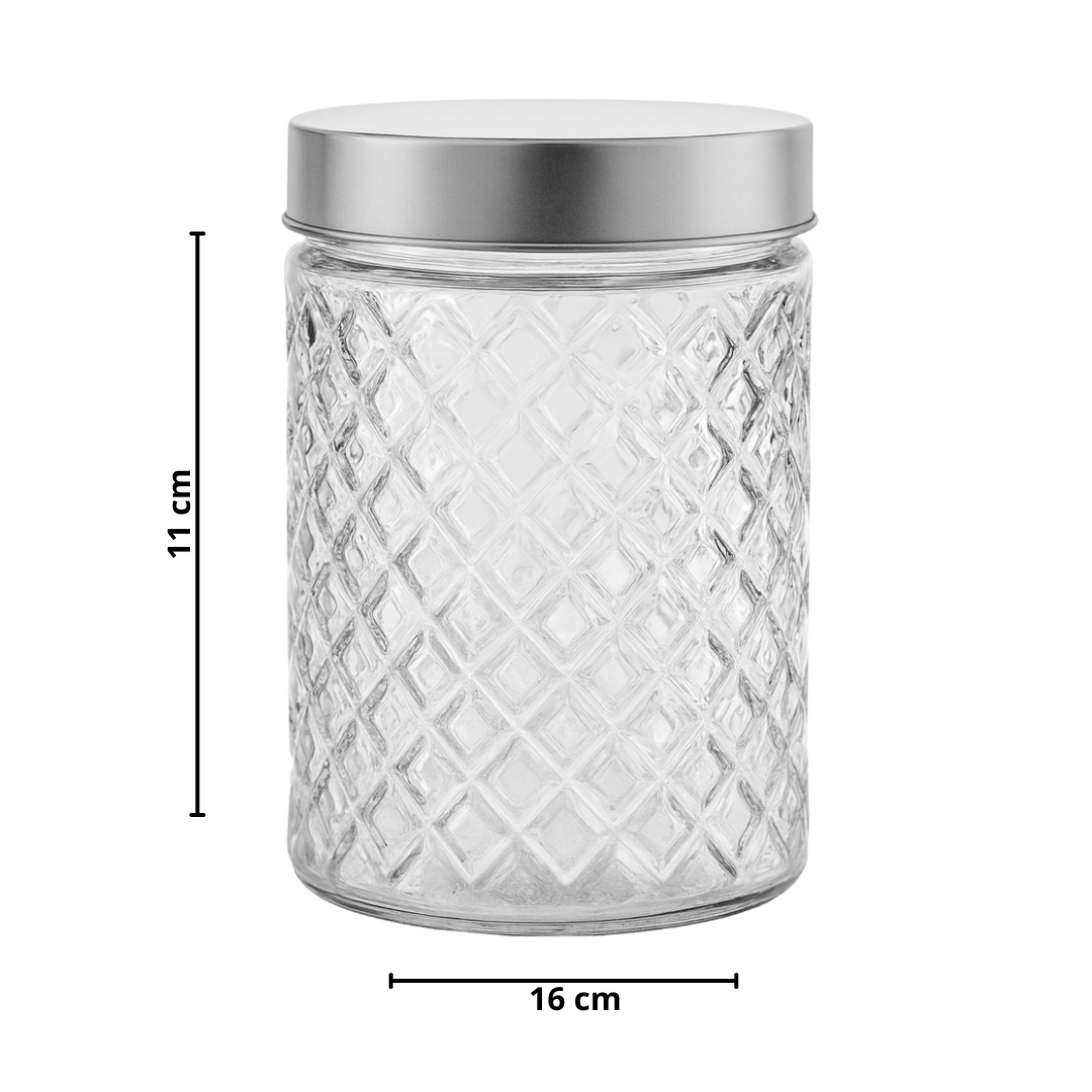 Pote Redondo Diamond C/Tampa 1,3Lts Original Glass