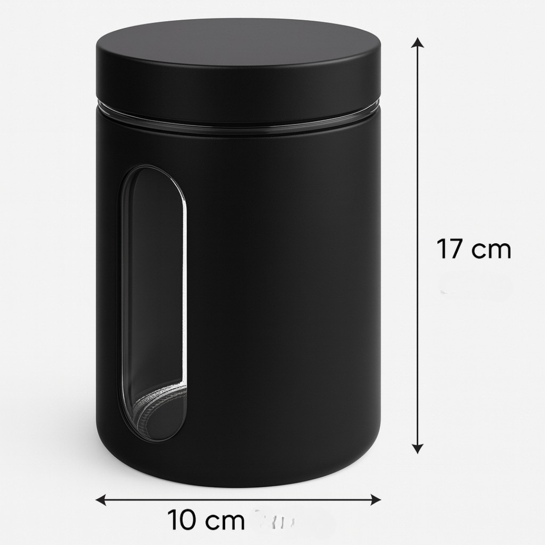 Pote De Vidro E Metal Com Visor 900Ml Coliseu 20878