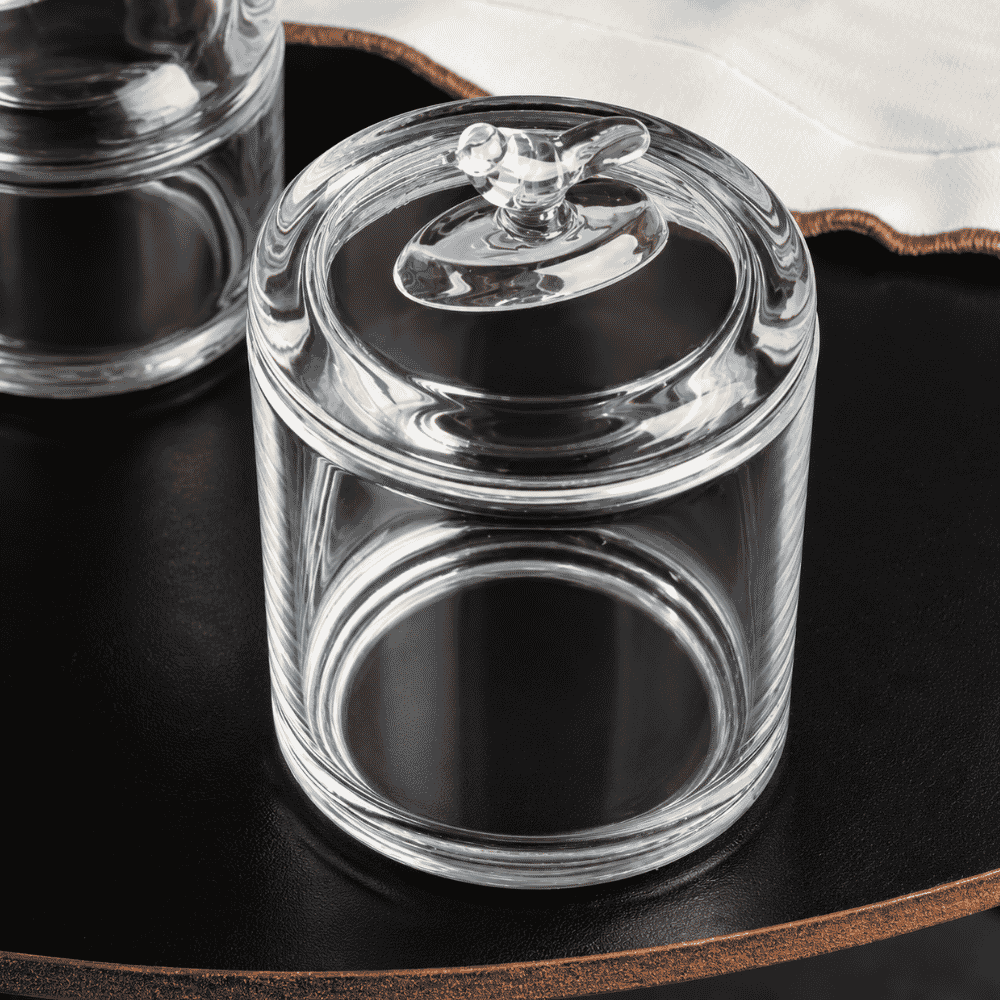 Pote de Cristal com Tampa Bird Coliseu