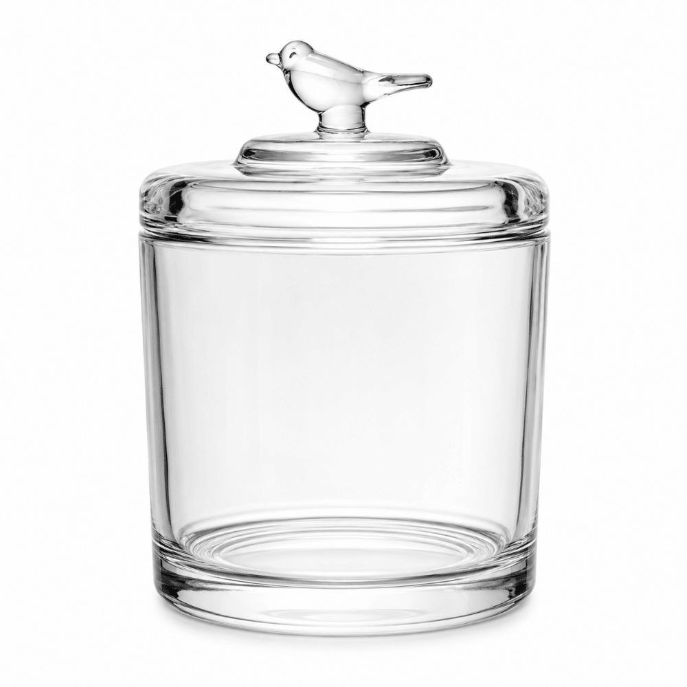 Pote de Cristal com Tampa Bird Coliseu