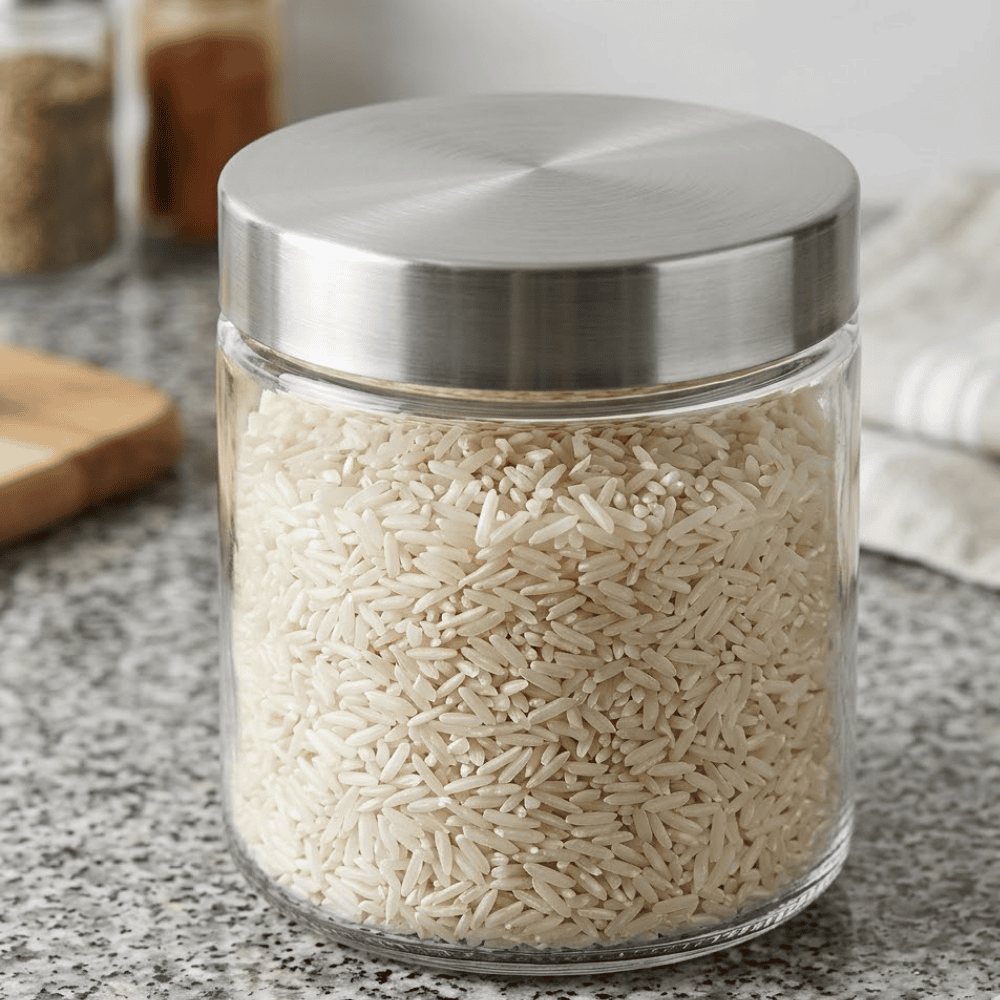 Pote De Vidro Com Tampa De Aço Redondo 1,3L Coliseu