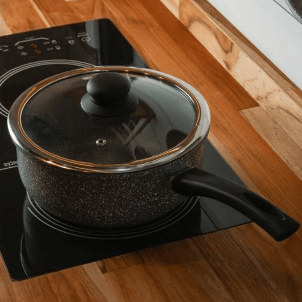 Panela De Indução C/Tampa De Vidro 20Cm Cinza Coliseu