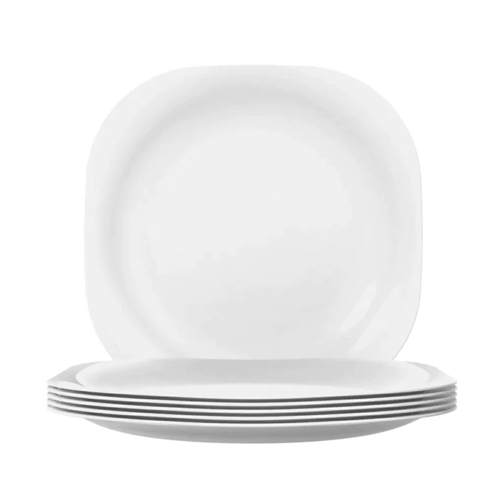 Prato Vidro Raso 27Cm Plaza Duralex Opaline Temperado Nadir