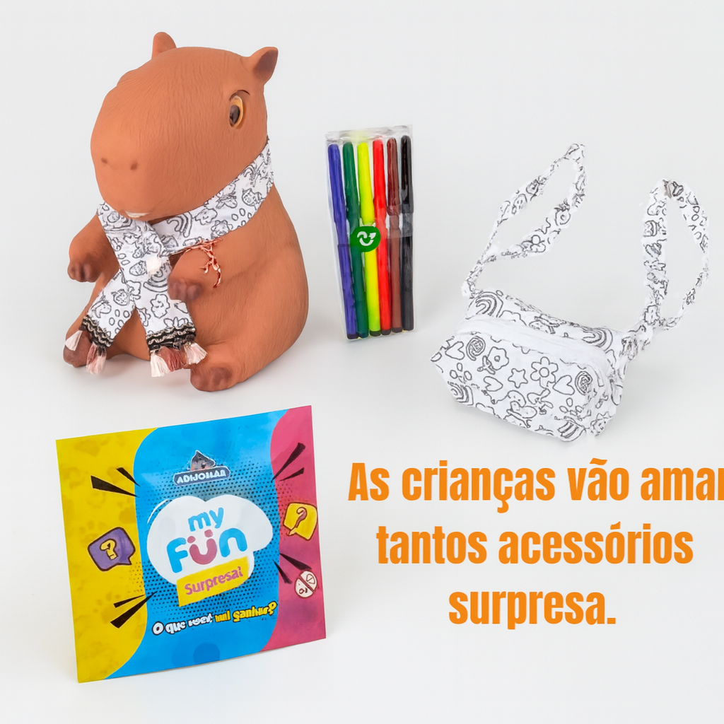 Boneco Capivara Cofrinho Surpresa Olhos Brilham No Escuro Vinil