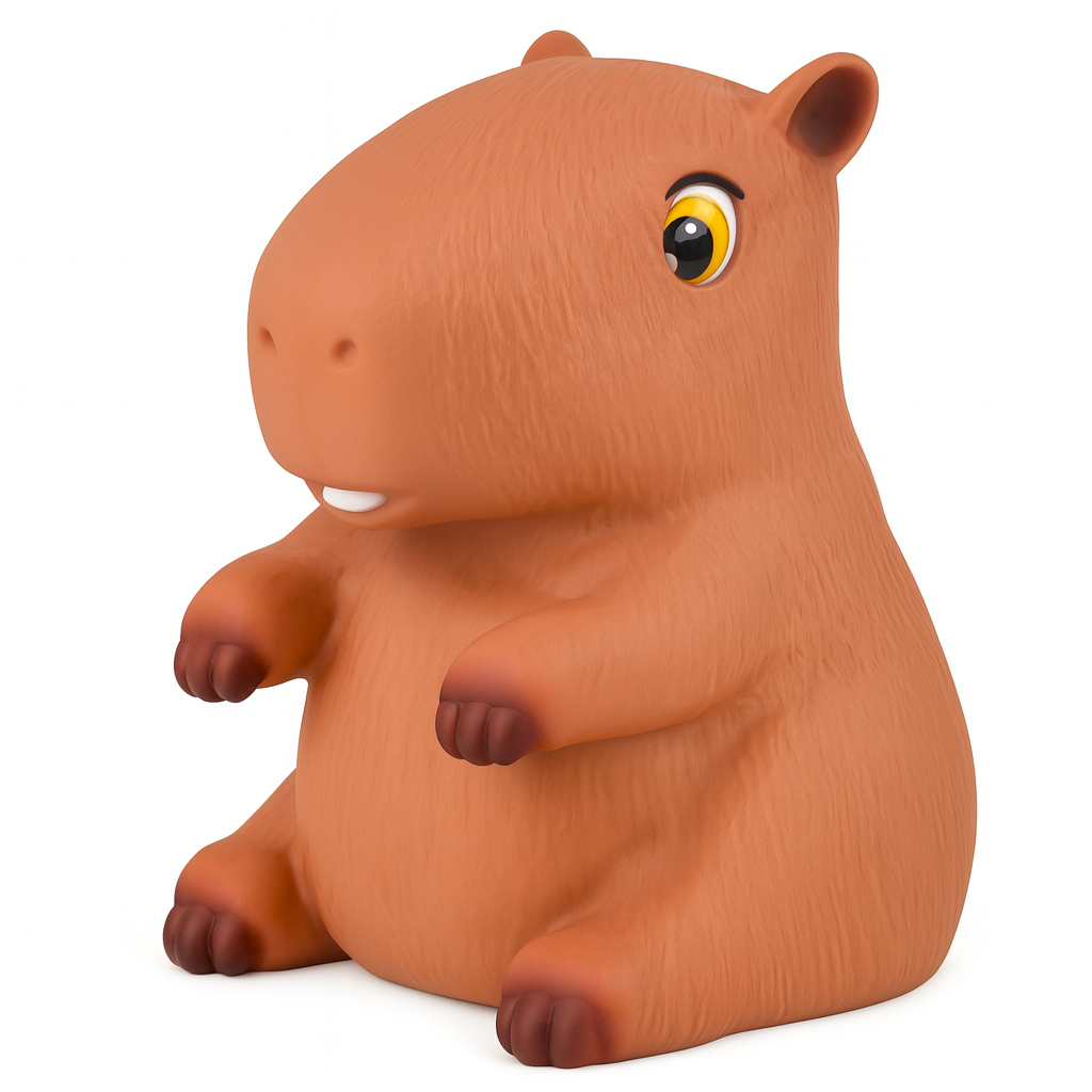 Boneco Capivara Cofrinho Surpresa Olhos Brilham No Escuro Vinil