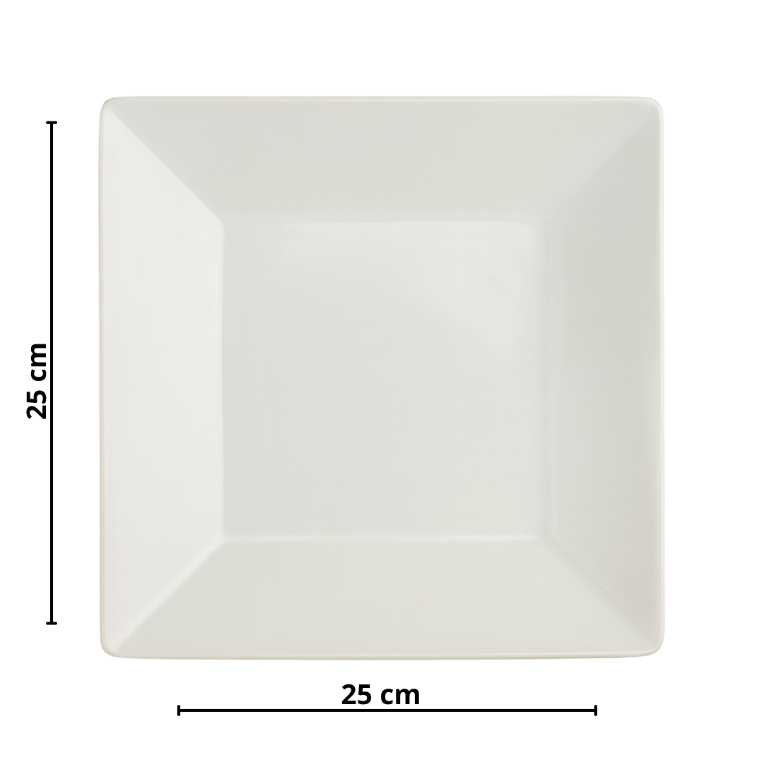 Prato Quadrado Branco 25cm Melamina Utilgoods
