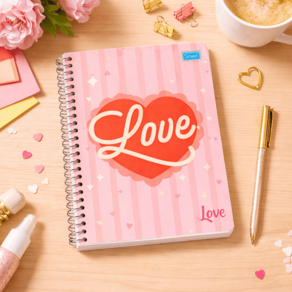 Caderno Love Cd 15 Matérias 240 Folhas Smart