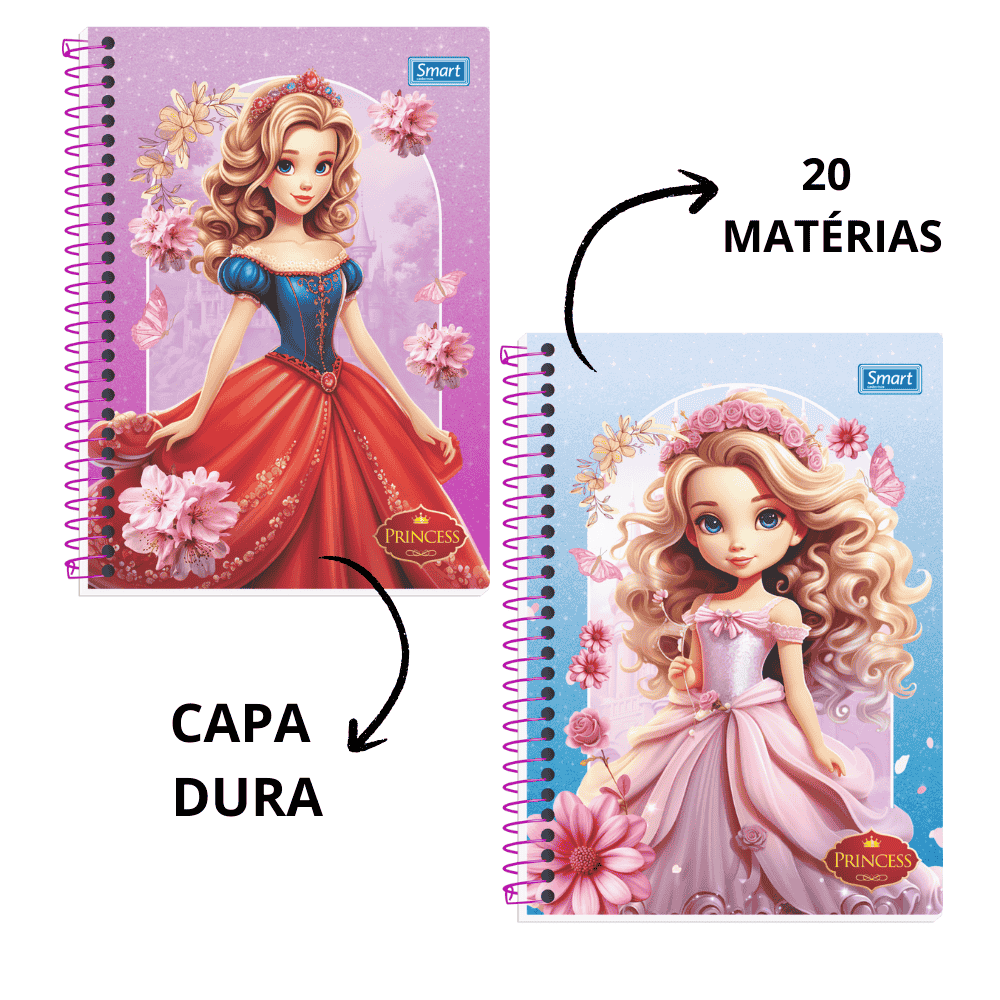 Caderno Princesas Cd 320Fls 20Mat Smart