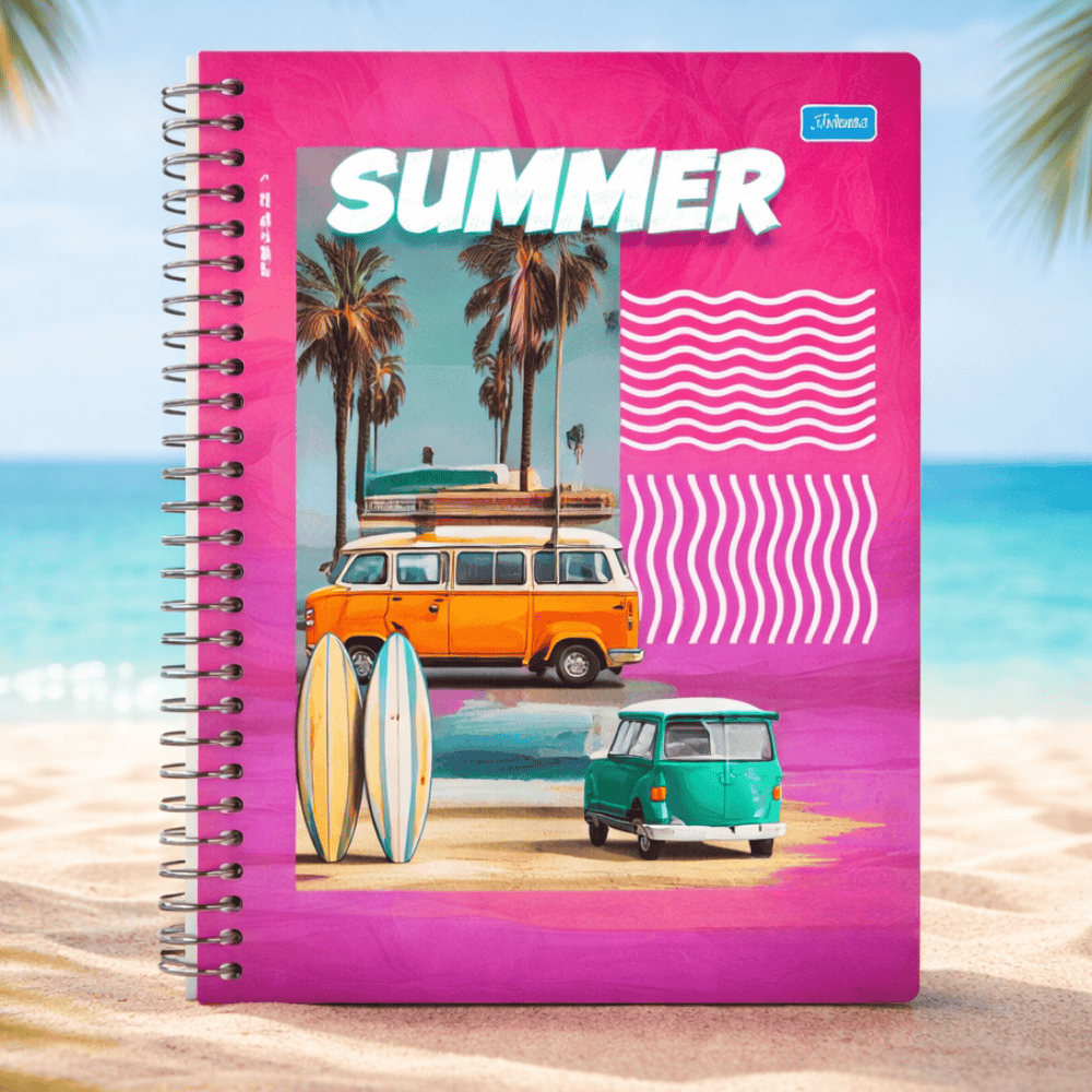 Caderno Univ Espiral Cd Aloha 15M 240Fls Smart