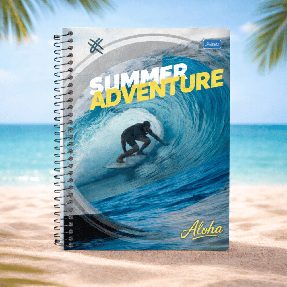 Caderno Univ Espiral Cd Aloha 15M 240Fls Smart