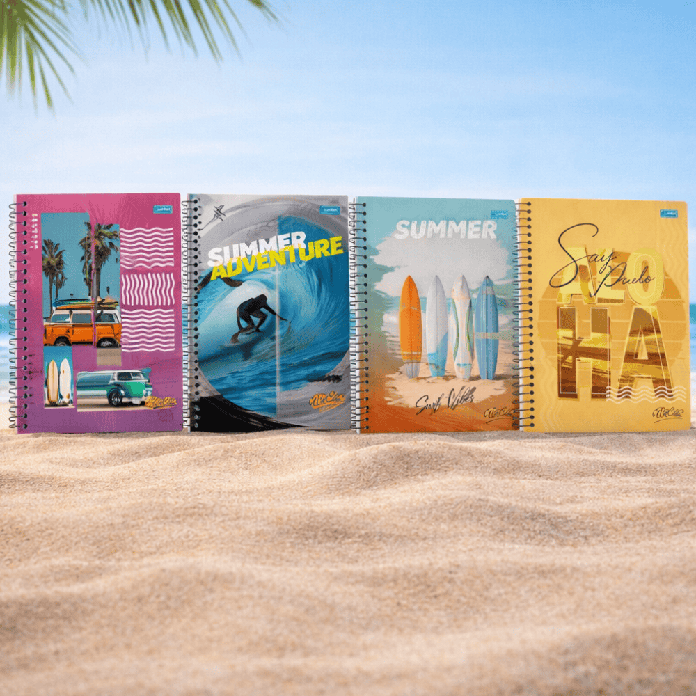 Caderno Univ Espiral Cd Aloha 15M 240Fls Smart