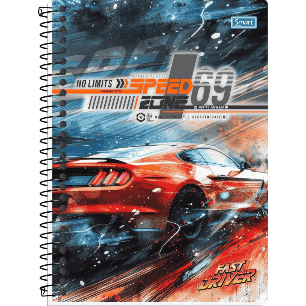 Caderno Fast Drive Cd 15 Matérias 240 Folhas Smart