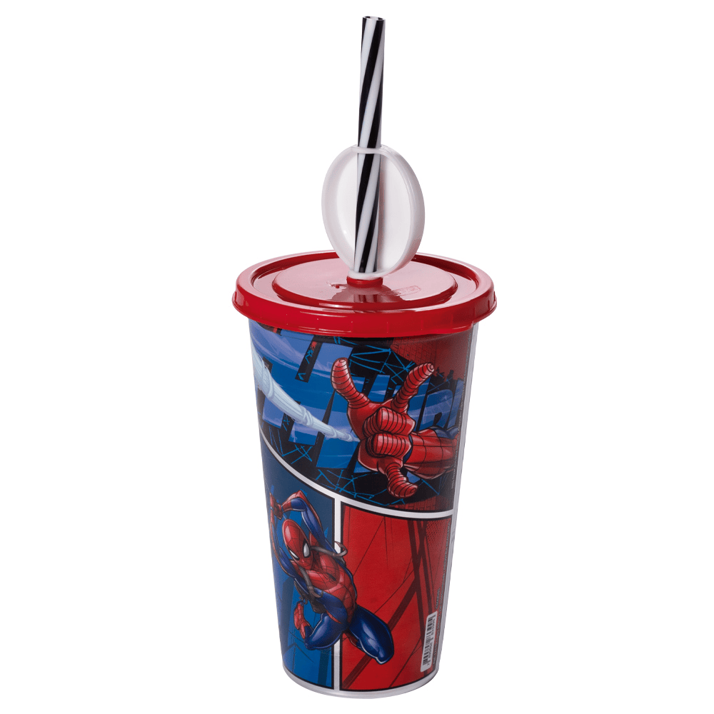 Copo Refri com Pin Homem-Aranha Metalizado 500ml Plasutil
