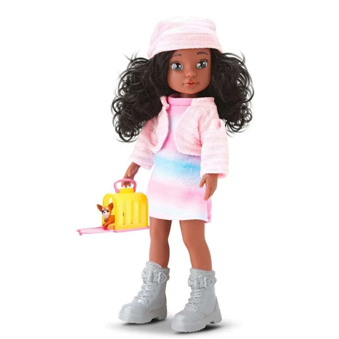 Boneca Beverly Girls Pet Lover Negra Bee Toys