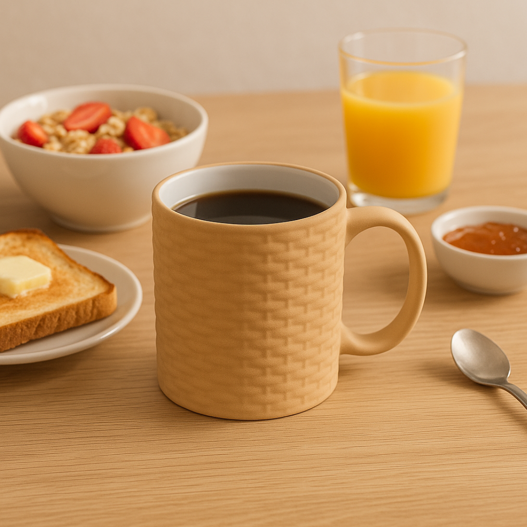 Caneca Porcelana Rattan 310Ml Etilux