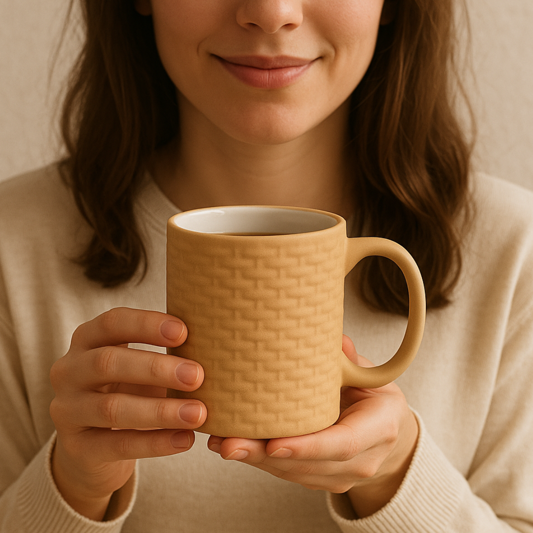 Caneca Porcelana Rattan 310Ml Etilux