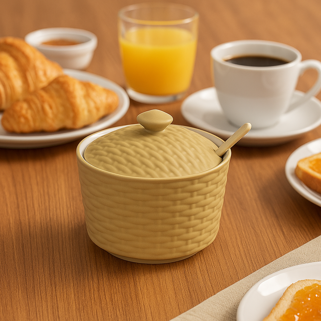 Açucareiro Porcelana Rattan 290Ml Etilux