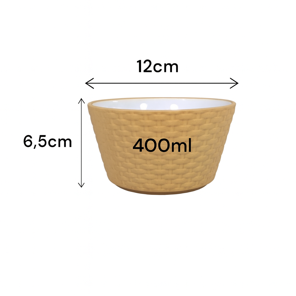 Bowl Porcelana Rattan 400Ml Etilux